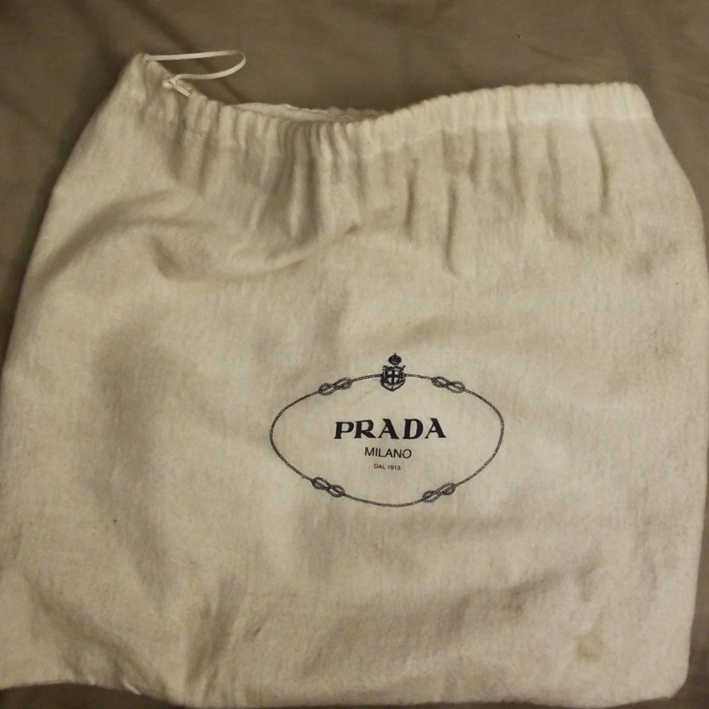 PRADA Buckle Nylon Leather Shoulder Handbag Purse